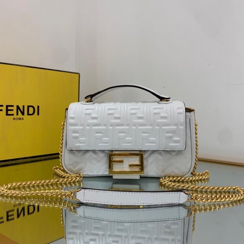 Fendi Clutches Shoulder Bag 8BR793 leather white